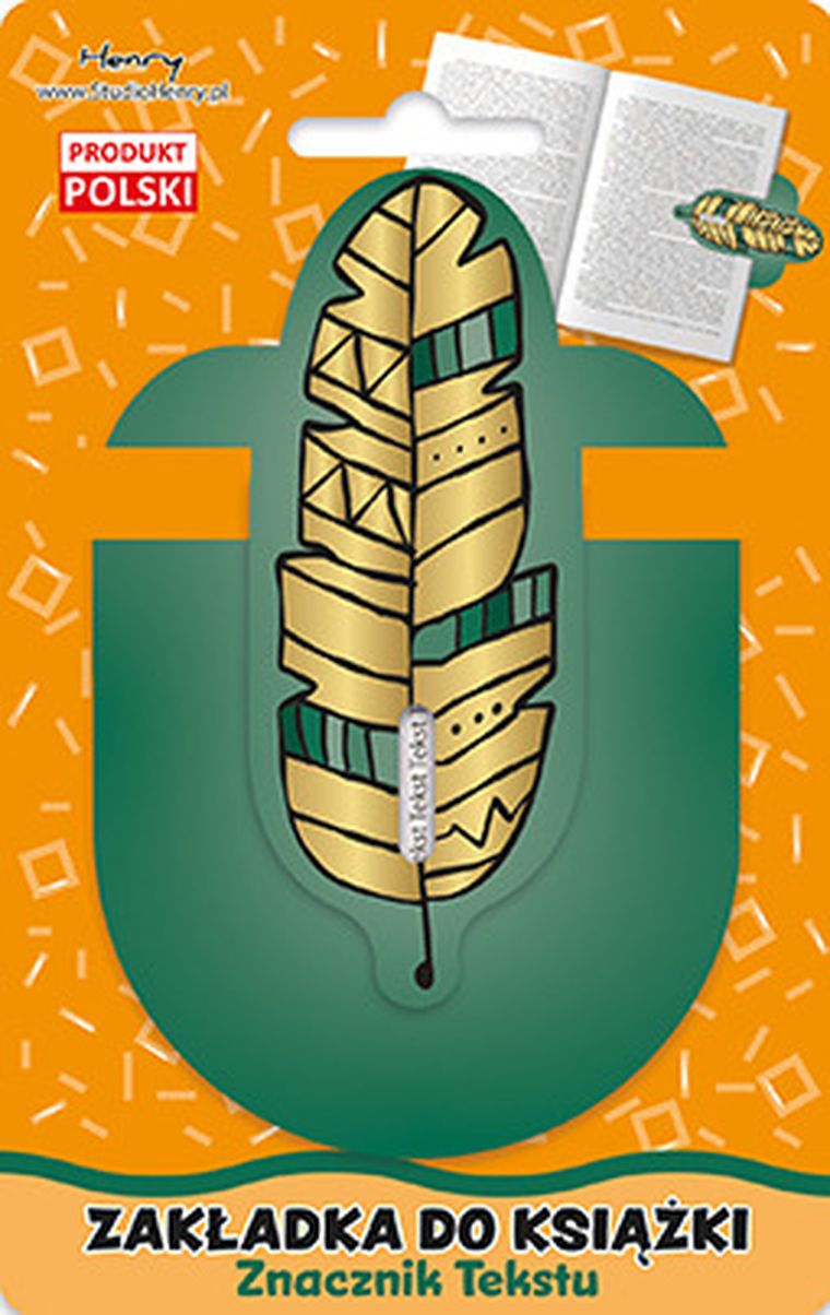 Henry, zakładka do książki ze znacznikiem, Pióro boho