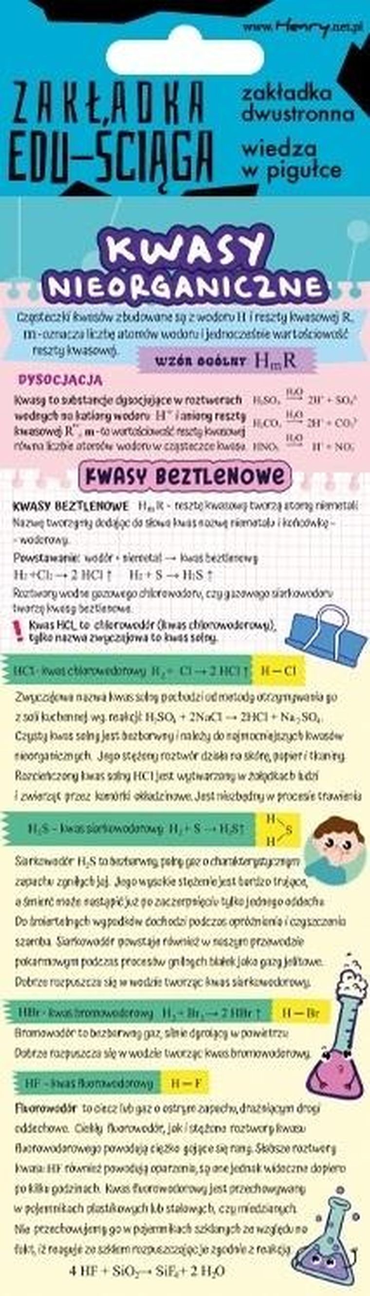 Henry, zakładka edu-ściąga, kwasy nieorganiczne