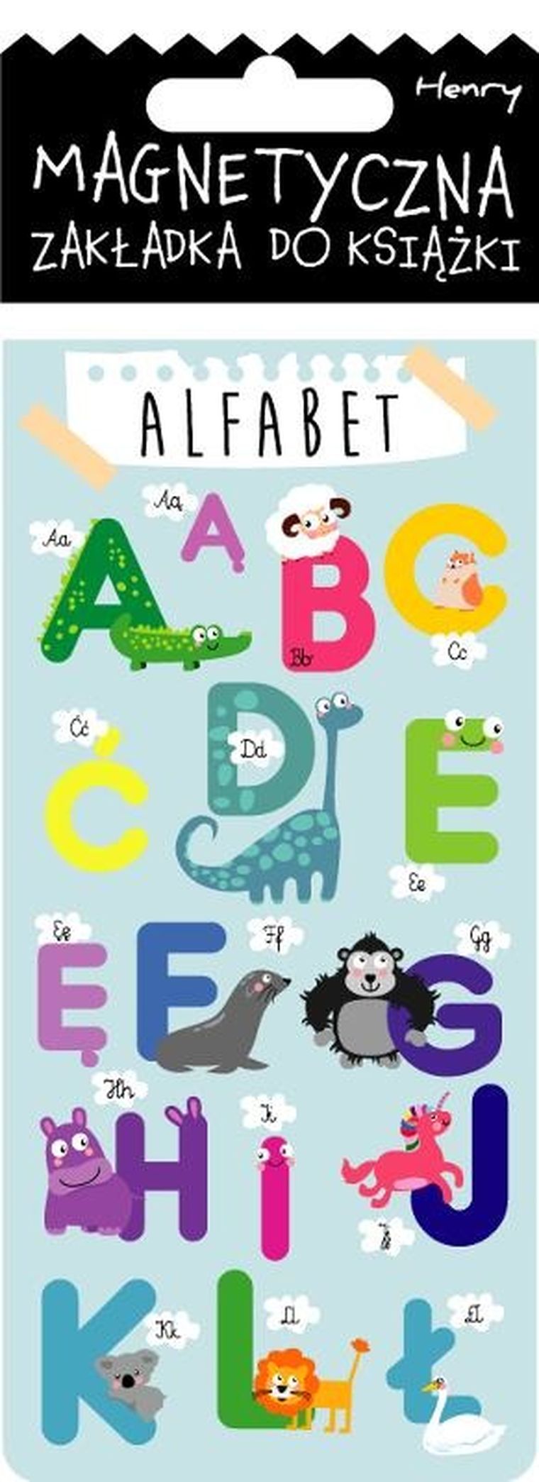 Henry, zakładka magnetyczna edukacyjna, Alfabet