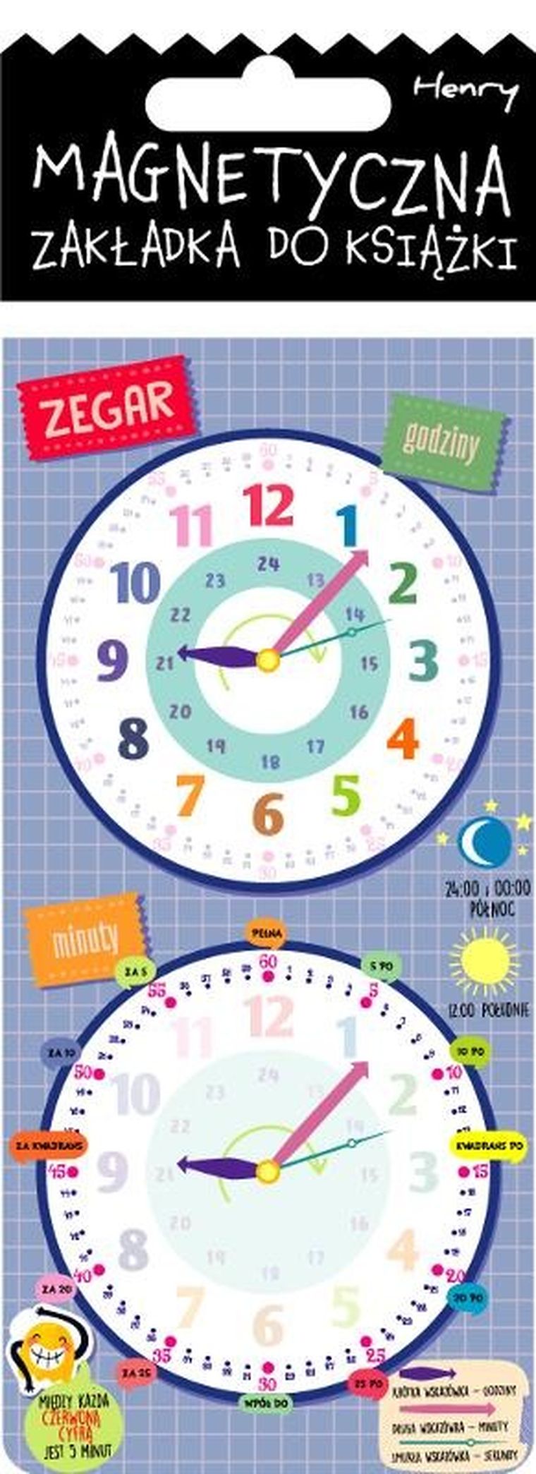 Henry, zakładka magnetyczna edukacyjna, Zegar
