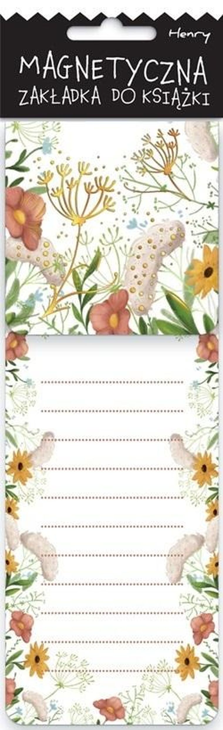 Henry, zakładka magnetyczna, kwiaty boho