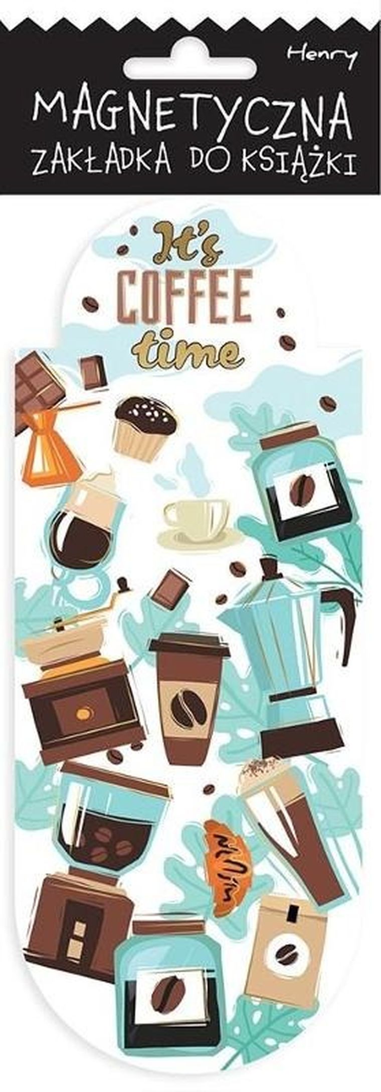 Henry, zakładka magnetyczna, owal, kawa