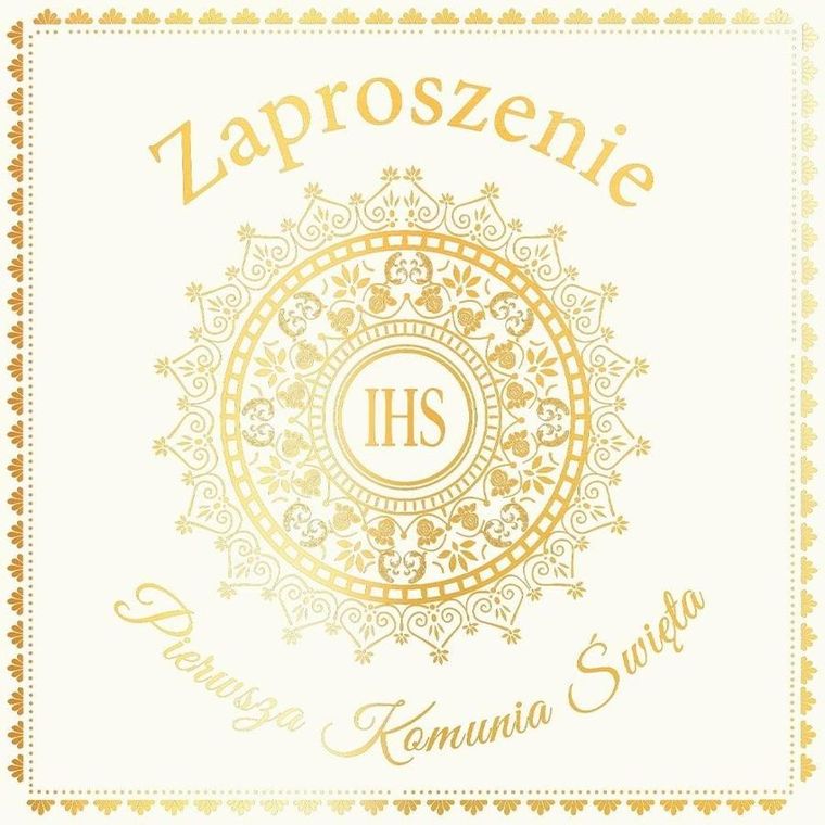 Henry, zaproszenie, Komunia, hostia biała, 5 szt.