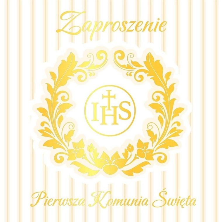 Henry, zaproszenie, Komunia, paski, 5 szt.