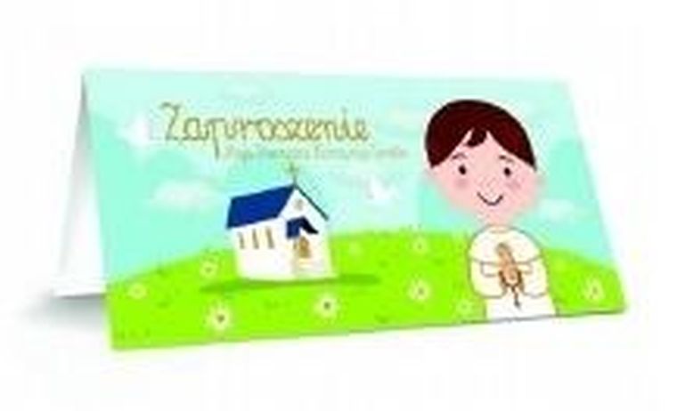 Henry, zaproszenie z kopertą, komunia, 80-155 mm