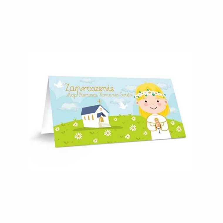 Henry, zaproszenie z kopertą, komunia, 80-155 mm