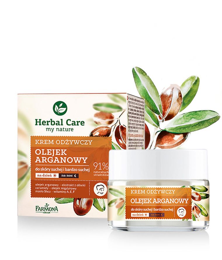 Herbal Care, krem odżywczy z olejkiem arganowym na dzień i noc, 50 ml