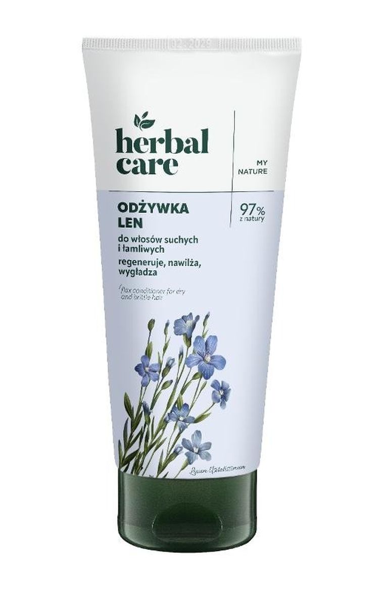Herbal Care, odżywka do włosów suchych i łamliwych, len, 200 ml