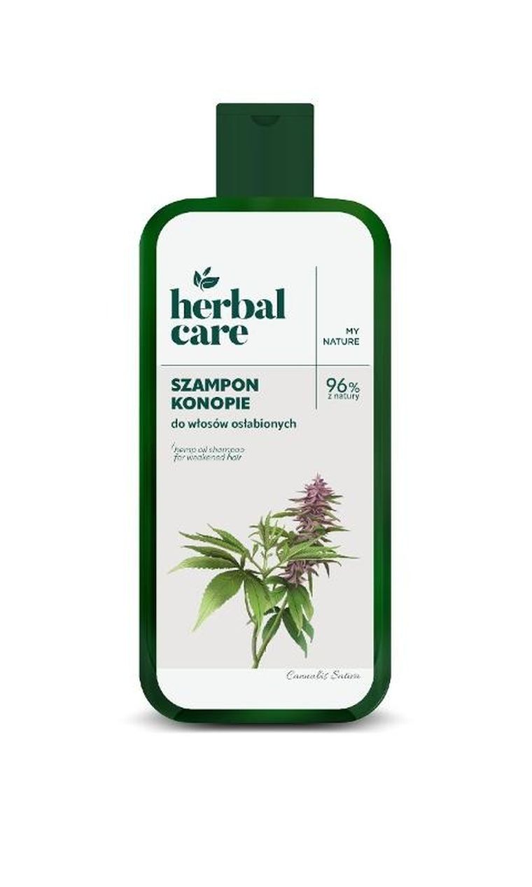 Herbal Care, szampon do włosów osłabionych, konopie, 330 ml
