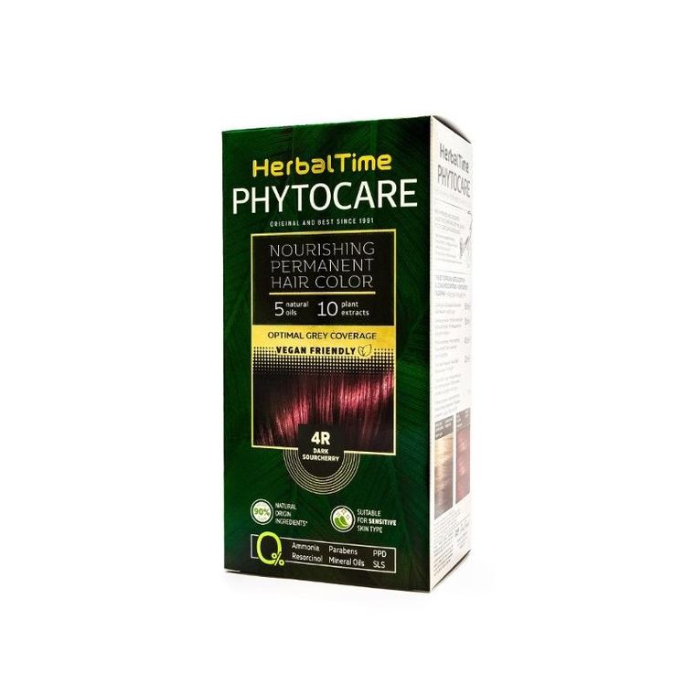 Herbal Time, Phytocare, farba do włosów, naturalna, 4r dark sourcherry