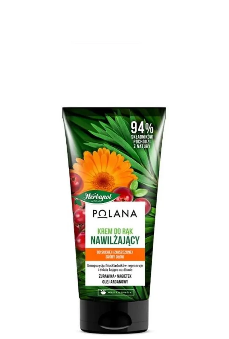 Herbapol, Polana, nawilżający krem do rąk, żurawina & nagietek & olej arganowy 75 ml
