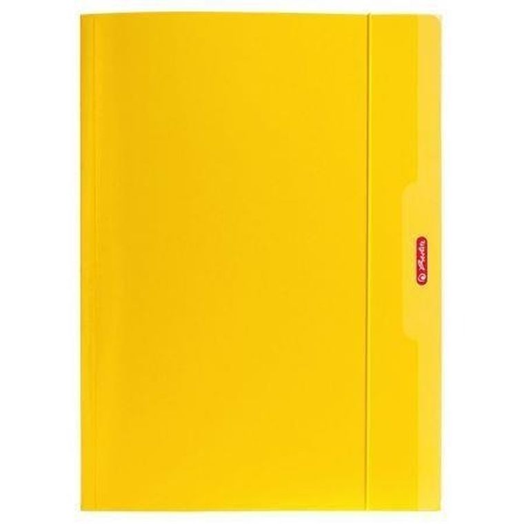 Herlitz, Color Blocking, teczka A4 z gumką, żółty, 1 szt.