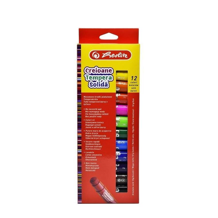 Herlitz, kredki plakatowe w sztyfcie, 12 kolorów