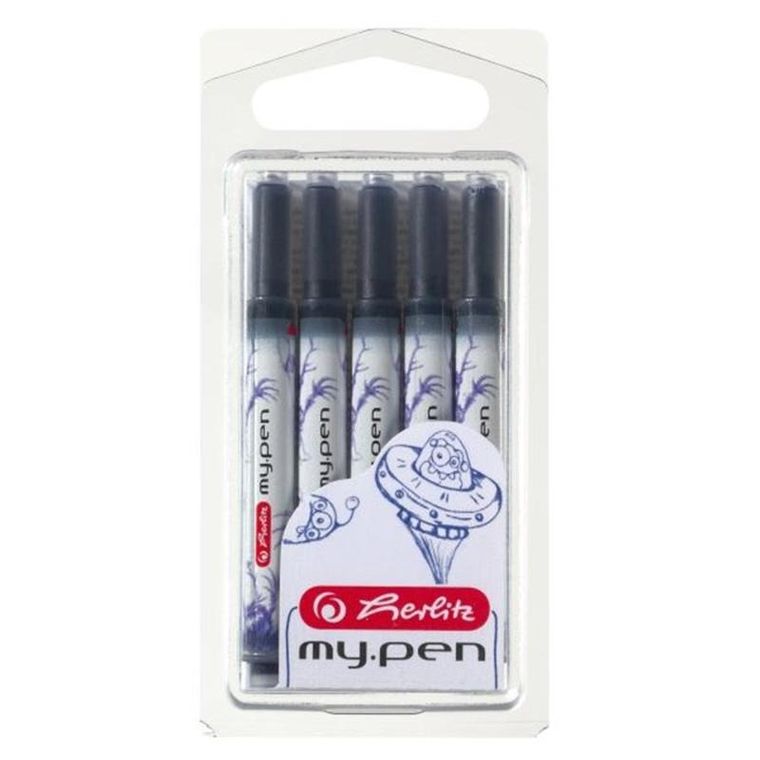 Herlitz, My.Pen, naboje do pióra, niebieskie, 5 szt.