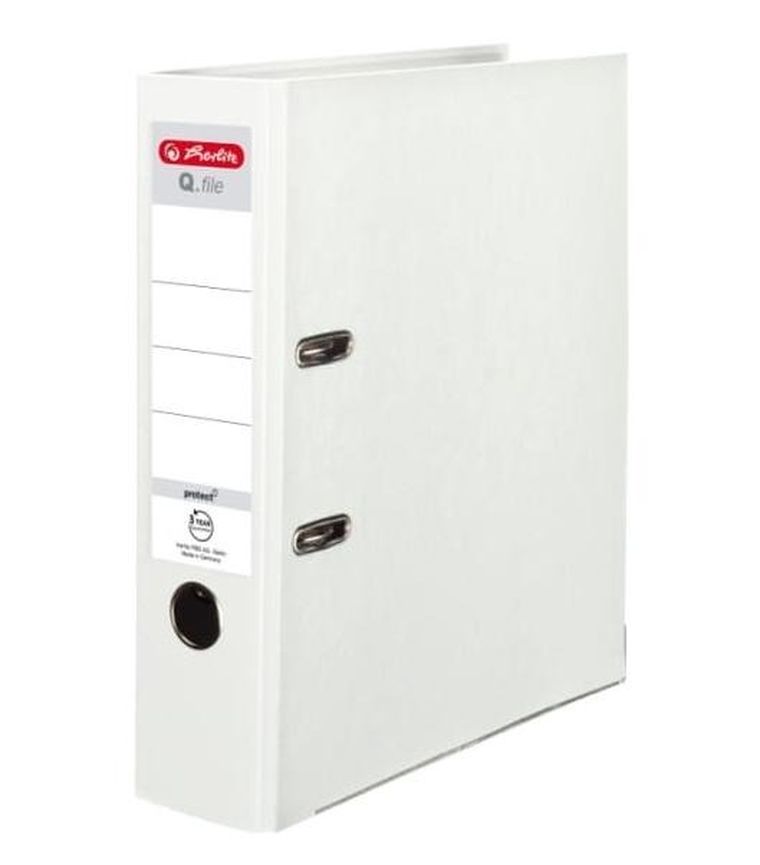 Herlitz, segregator A4, 8 cm, PP, biały, Q file