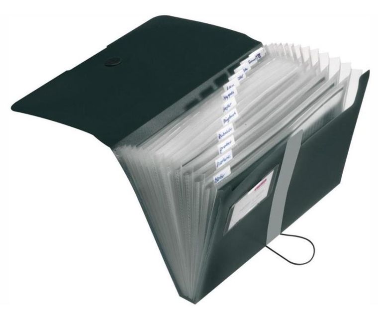Herlitz, teczka rozkładana A4, 12 części, czarna, 1 szt.