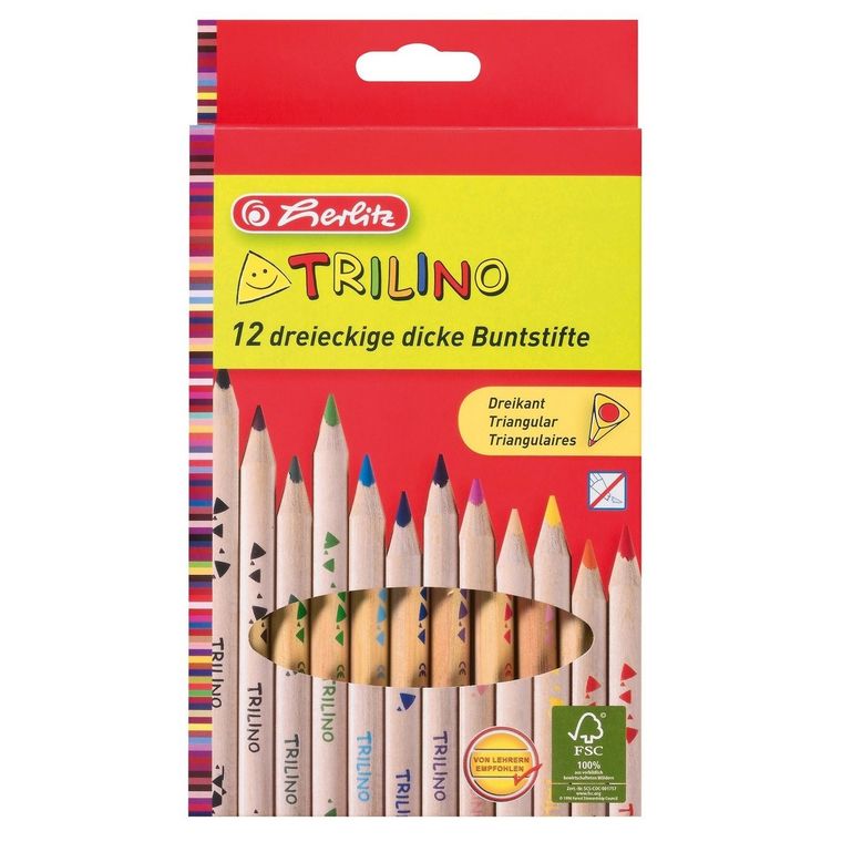 Herlitz, Trilino, kredki trójkątne, 12 szt.