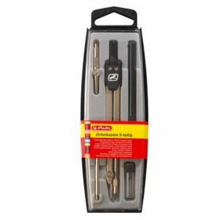 Herlitz, zestaw cyrkli, 5 części, czarny