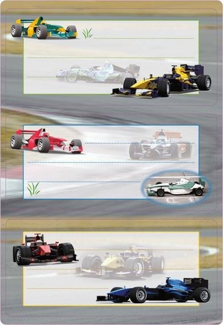 Herma, naklejki na zeszyty, Formuła 1