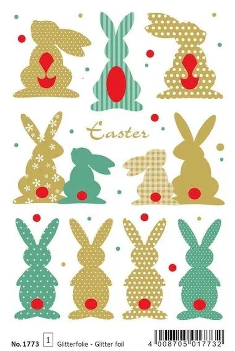 Herma, naklejki papierowe, złote zajączki