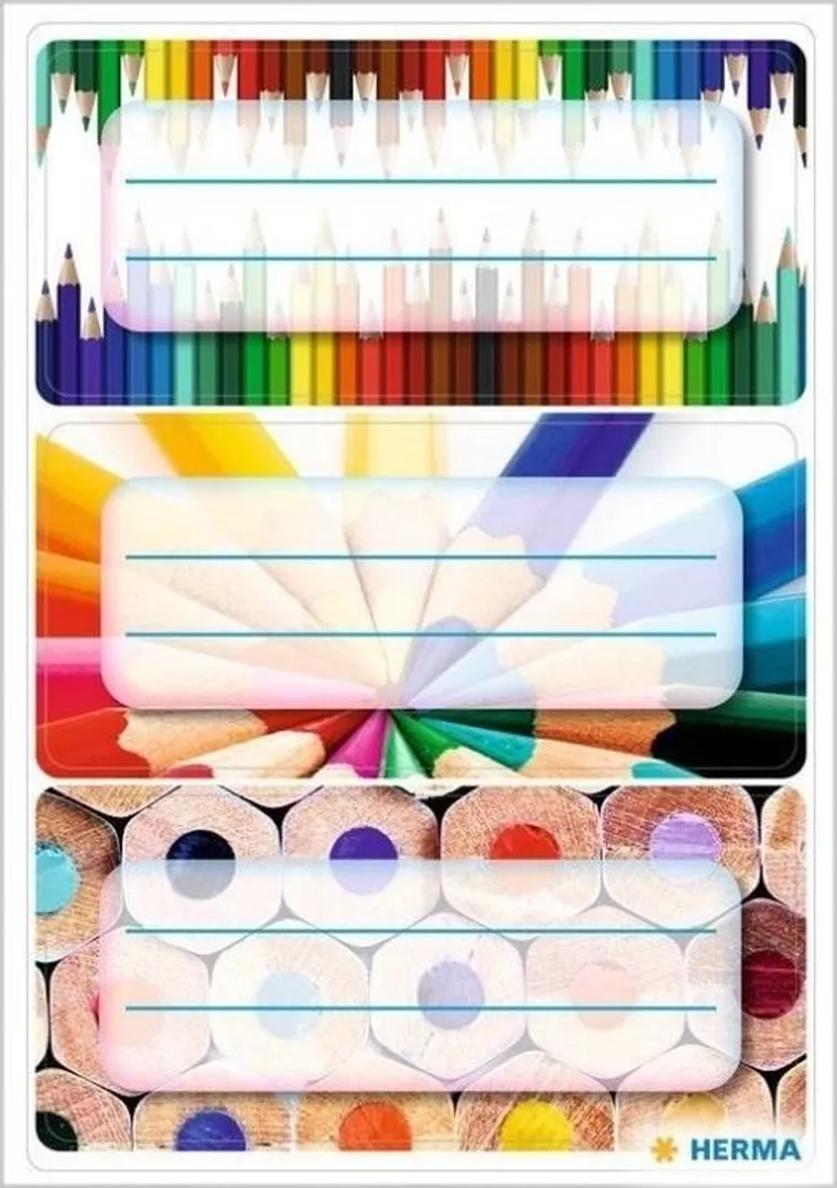 Herma, naklejki szkolne, kredki
