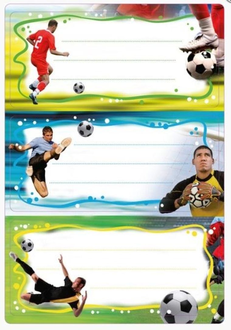 Herma, naklejki szkolne, piłkarze
