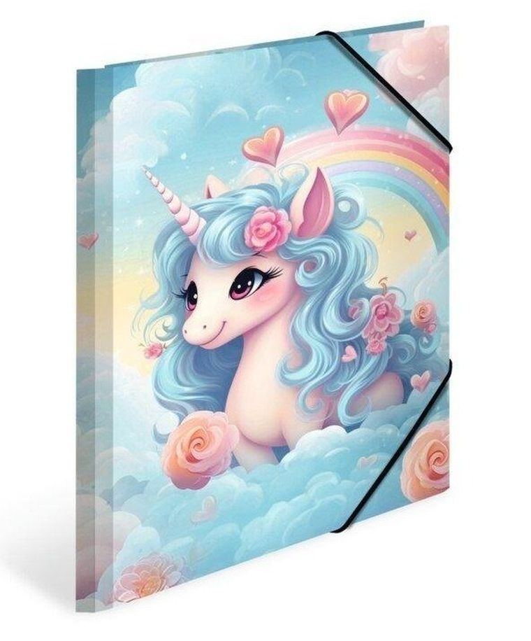 Herma, teczka z gumką narożną, A4, bajkowe jednorożce