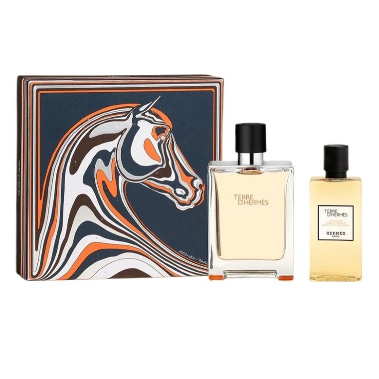 Hermes, Terre D'Hermes, zestaw: woda toaletowa, spray, 100 ml + żel pod prysznic, 80 ml