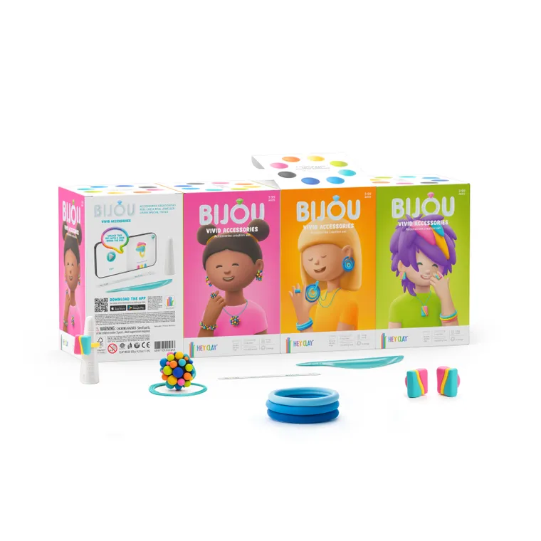 Hey Clay, Bijou, kolorowa biżuteria, masa plastyczna, 8 szt.