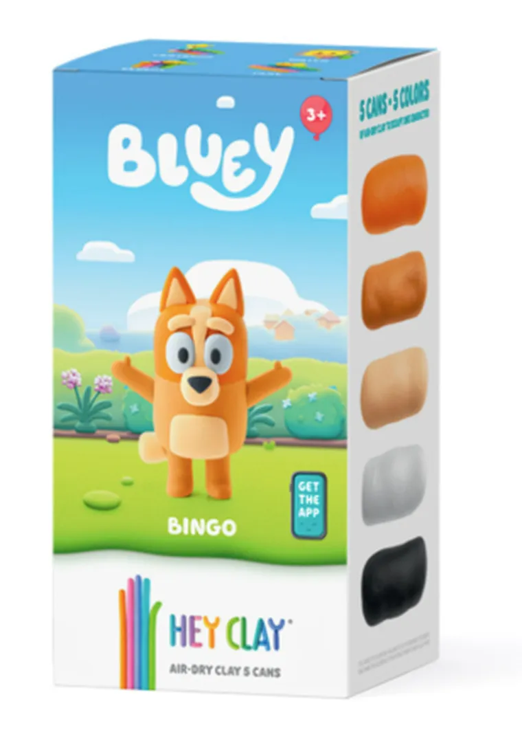 Hey Clay, Bluey, Bingo, masa plastyczna, 5 szt.