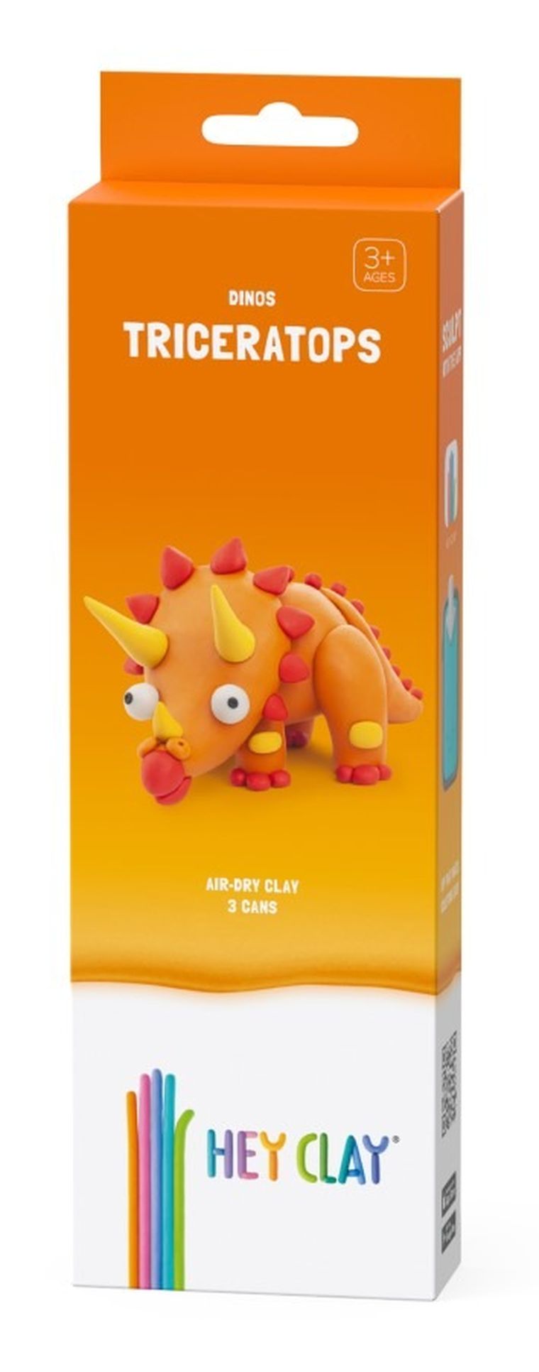 Hey Clay, Dinozaury, Triceratops, masa plastyczna, 3 szt.