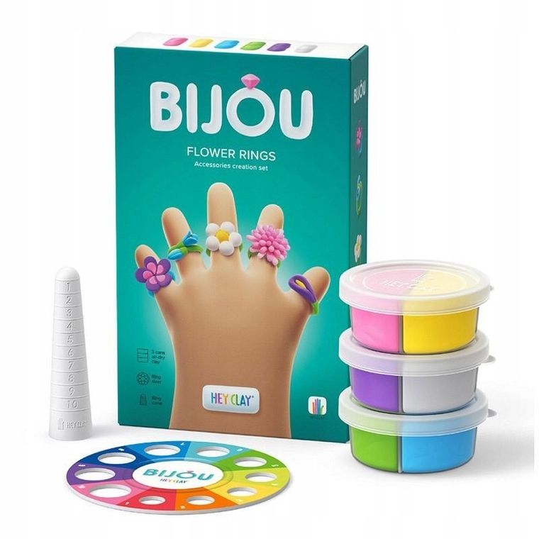 Hey Clay, Klejnot, Pierścienie kwiatowe, masa plastyczna, 3 szt.