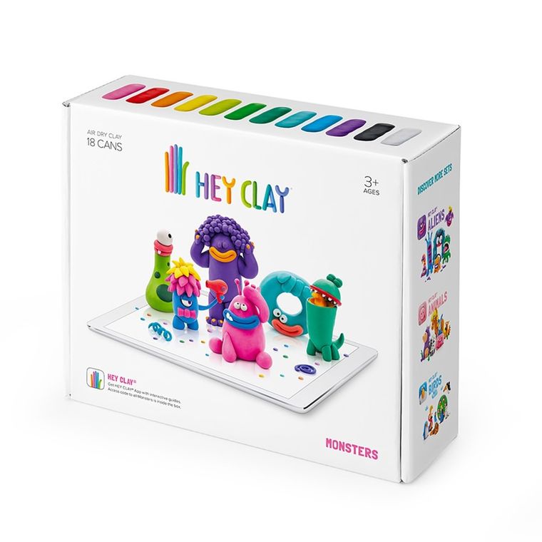 Hey Clay, Potwory, masa plastyczna, 18 szt.