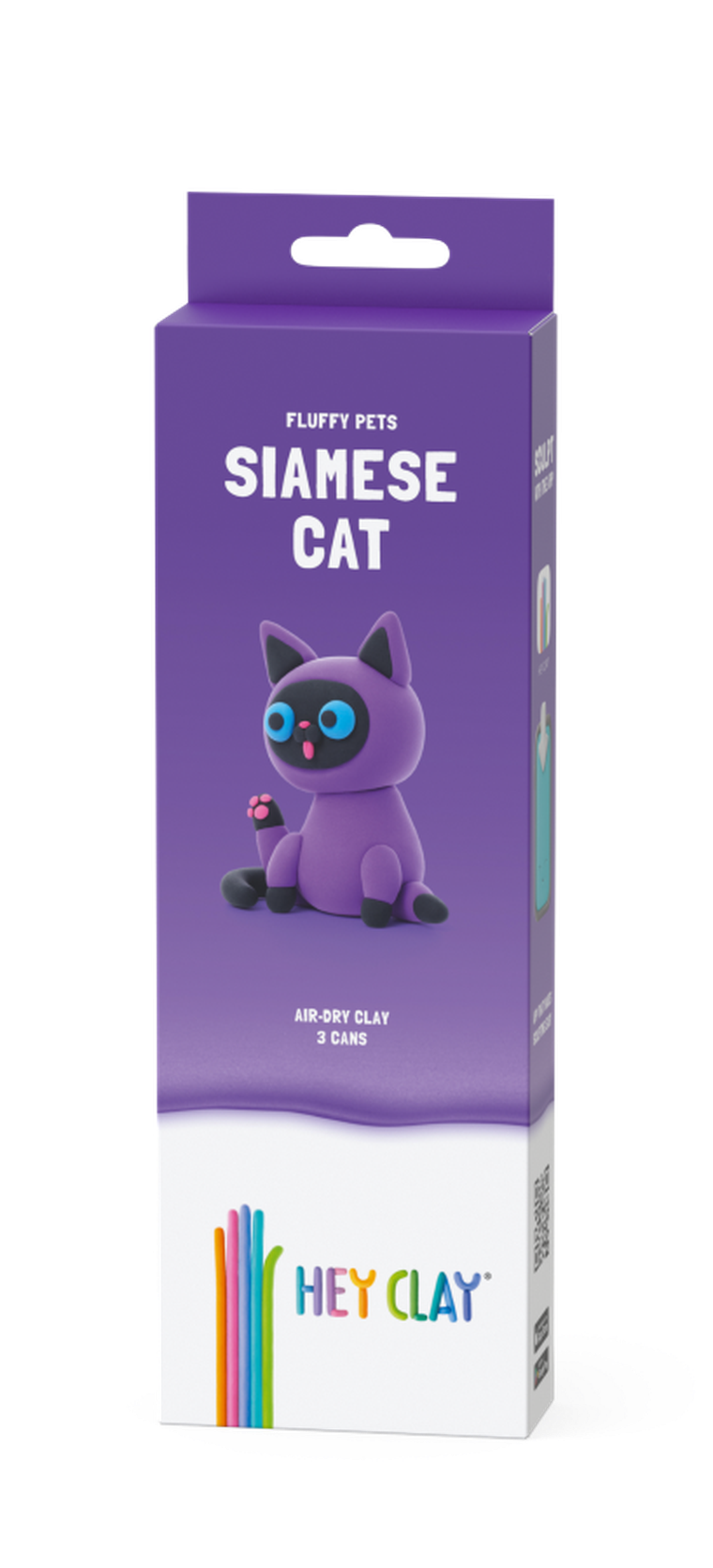 Hey Clay, Puchate Zwierzaki, Kot Syjamski, masa plastyczna, 3 szt.