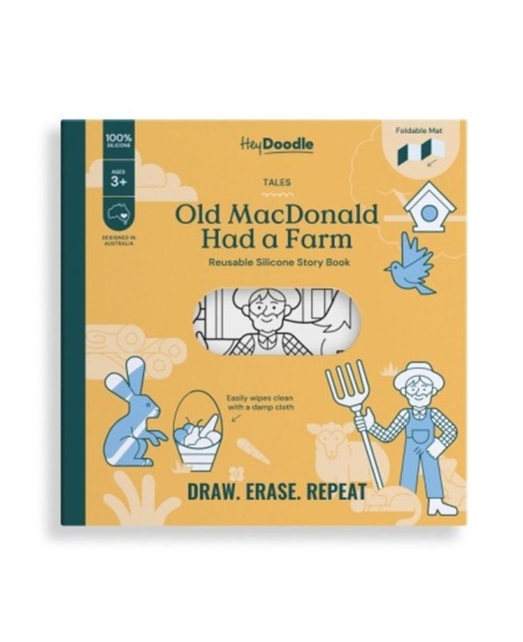 Hey Doodle, książeczka silikonowa do kolorowania, Old MacDonald