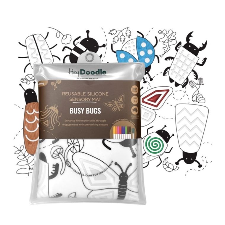 Hey Doodle, mata silikonowa do kolorowania 3D, szlaczki i pracowite