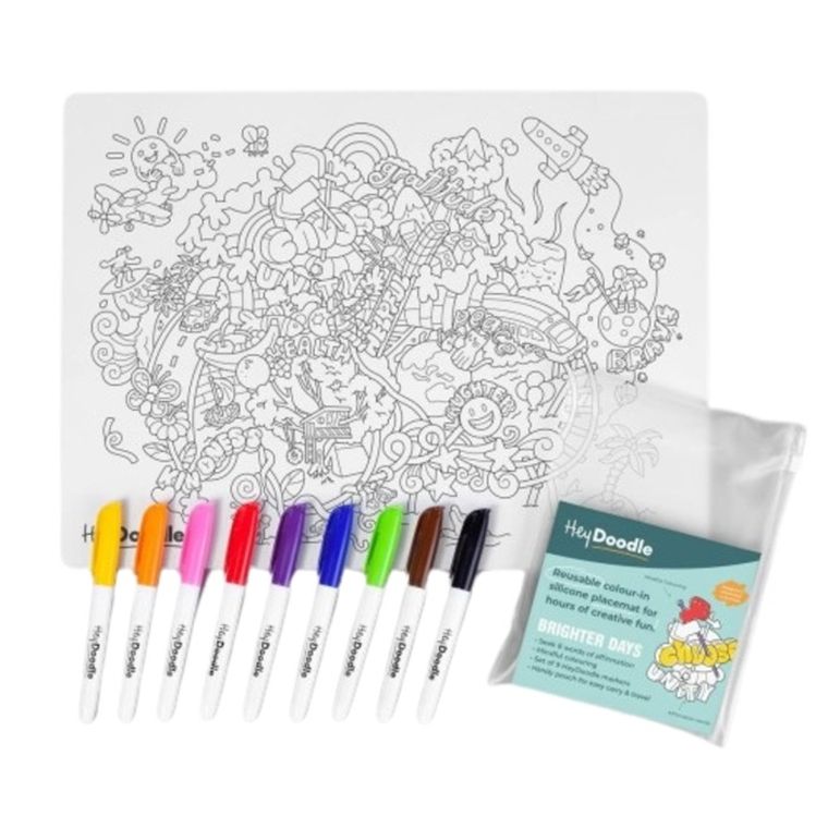 Hey Doodle, mata silikonowa do kolorowania A3, słoneczne bazgrołki
