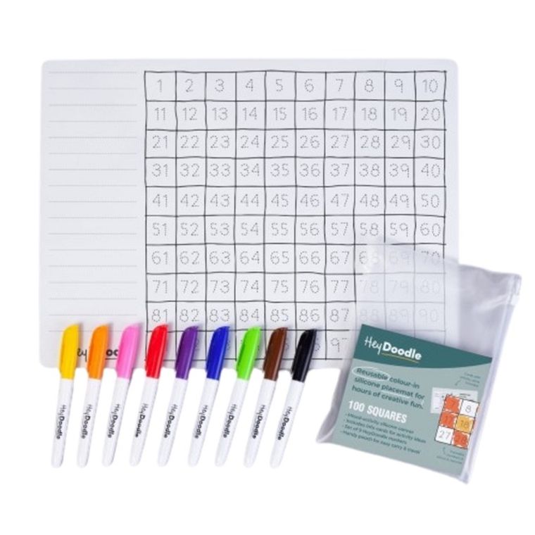 Hey Doodle, mata silikonowa, tabela z liczbami do 100