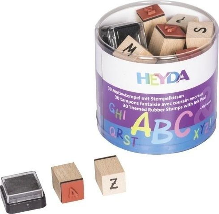 Heyda, zestaw stempli, alfabet, 30 szt.