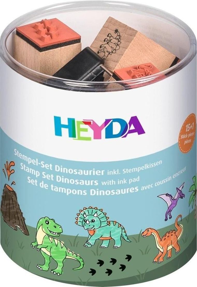 Heyda, zestaw stempli, dinozaury, 15 szt.