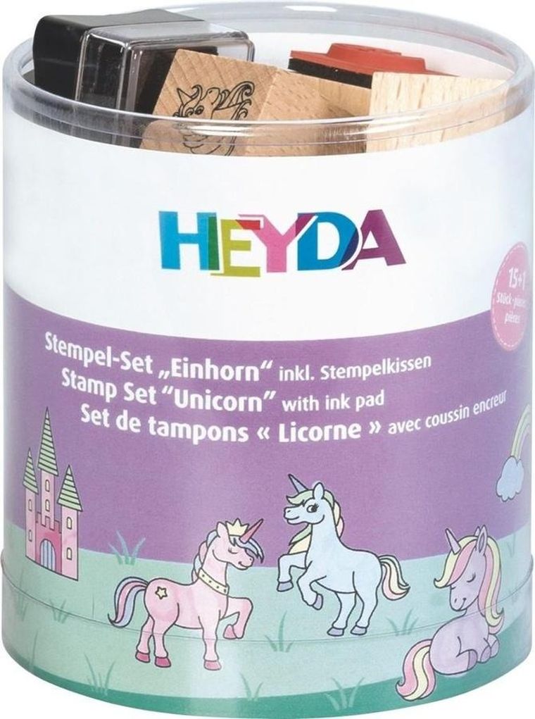 Heyda, zestaw stempli, jednorożce, 15 szt.