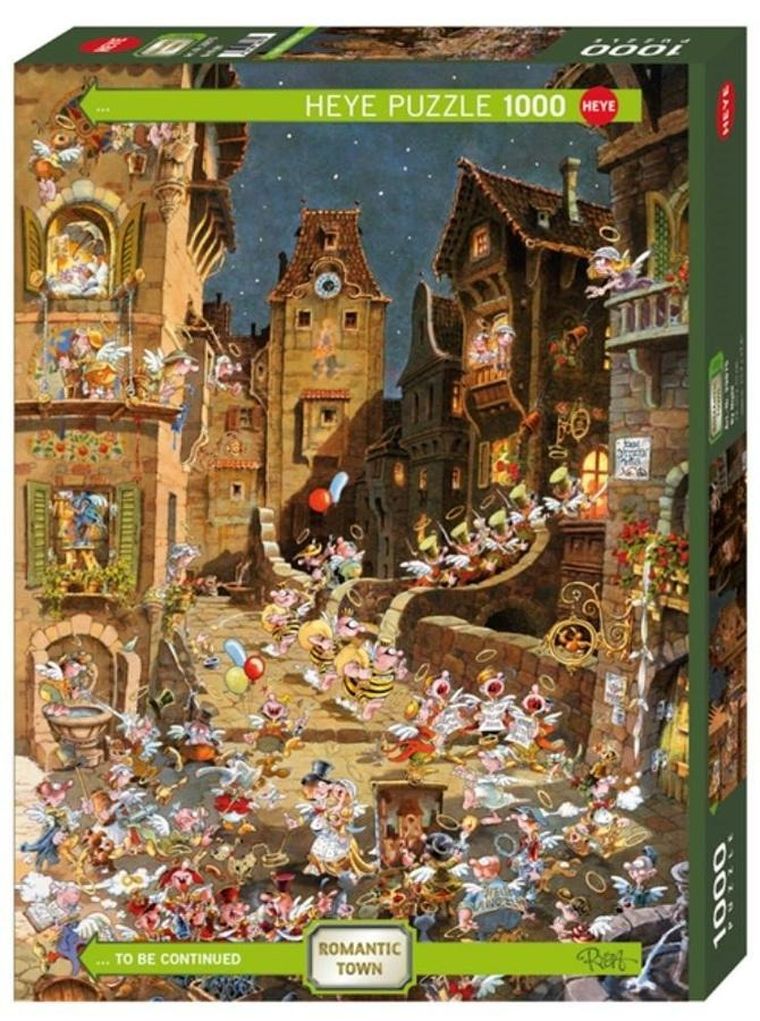 Heye, Romantyczne miasto, Noc, Ryba, puzzle, 1000 elementów