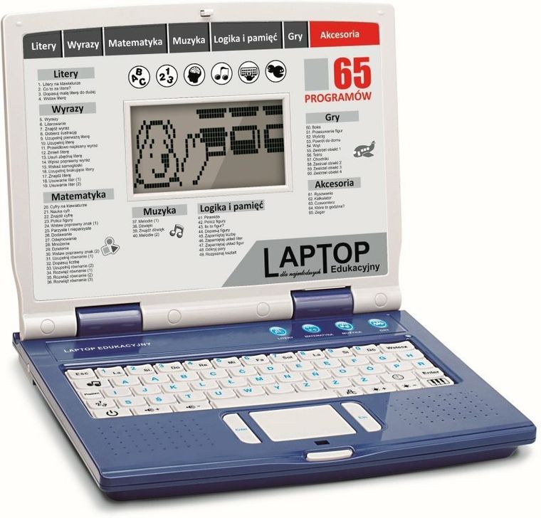 HH Poland, laptop edukacyjny, biało-niebieski