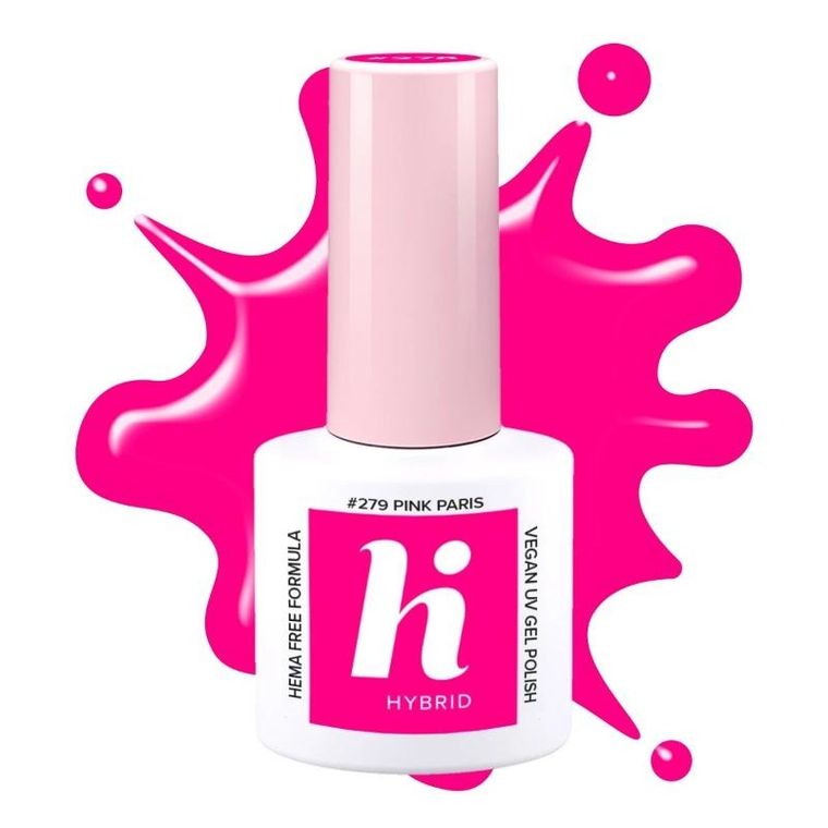 Hi Hybrid, Hema Free, lakier hybrydowy neon #279 pink paris, 5 ml