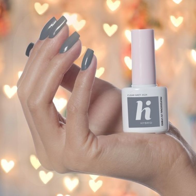 Hi Hybrid, lakier hybrydowy, nr 424, Clear Grey, 5 ml