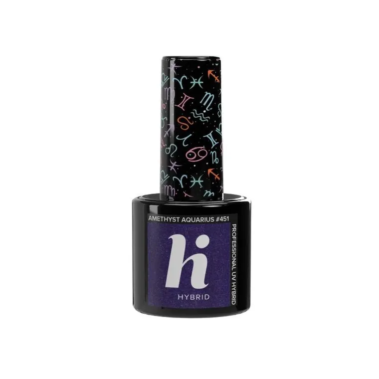 Hi Hybrid, Zodiac, lakier hybrydowy, nr 451 ametyst Aquarius, 5 ml