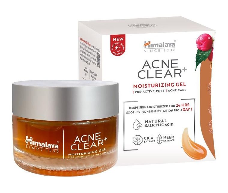 Himalaya, Acne Clear+, żel do twarzy nawilżający, 50 ml