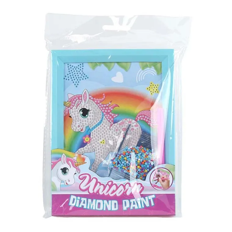 Hipo, diamentowa mozaika z ramką, jednorożec, 18,5 cm, 1 szt.