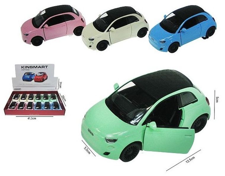 Hipo, Fiat 500e, pojazd, model metalowy, 13 cm, 1 szt.
