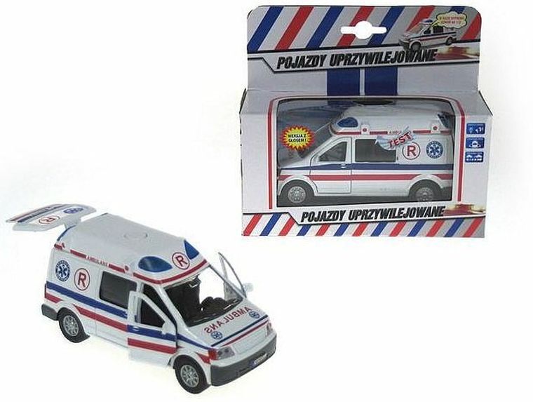 Hipo, karetka pogotowia, pojazd ze światłem i dźwiękiem, 14 cm